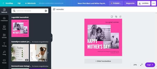 Canva online kepszerkeszto hasznalata